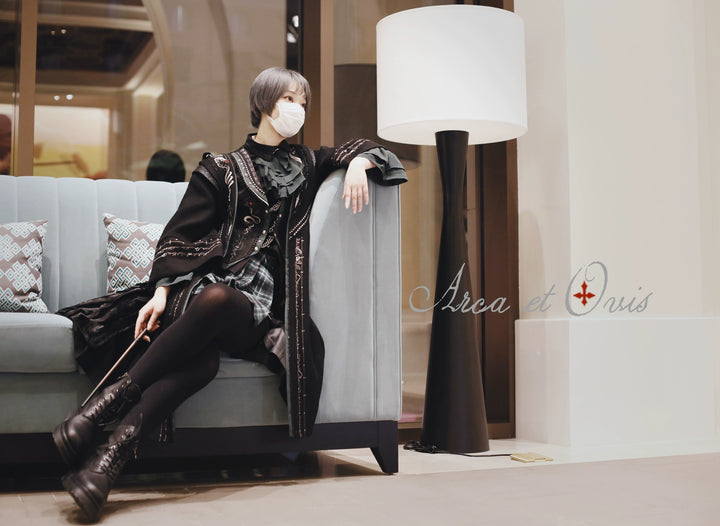 Arca et Ovis~Magic Academy G~Ouji Lolita Overcoat Embroidered Gothic Prince Long Coat