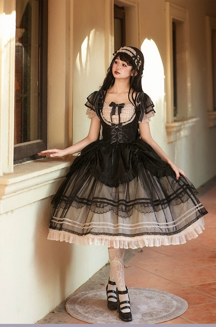 Alice girl~Yesterday Morning Mist~Classic Lolita JSK Elegant Low-cut Lolita Dress