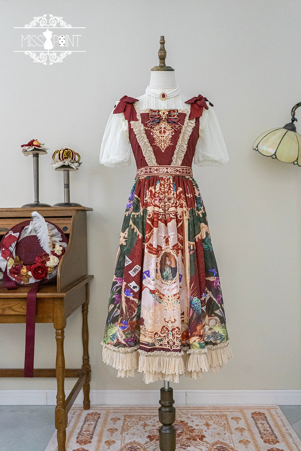 Miss Point~Kaleidoscope~Retro Lolita Dress Oil Painting Print JSK Dress Customized 35394:488288