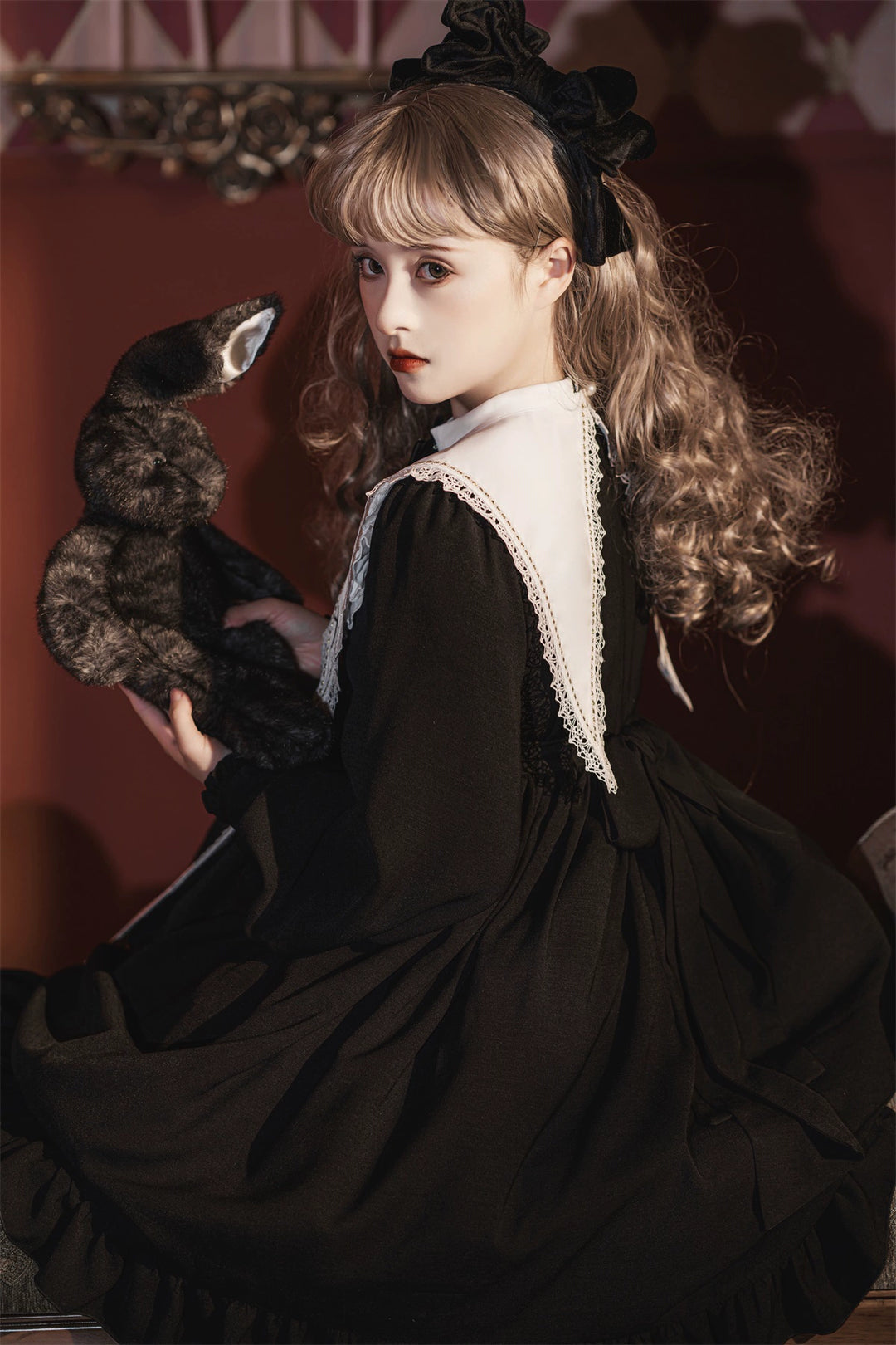 Sweet Date~Gothic Lolita Dress Black Nun OP for Halloween