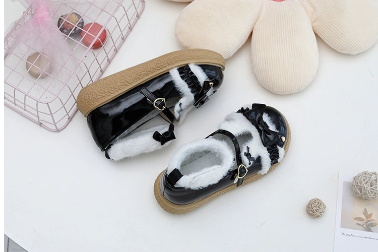 Fairy Godmother~Winter Girly Lolita Shoes Lolita Ankle Strap Shoes   