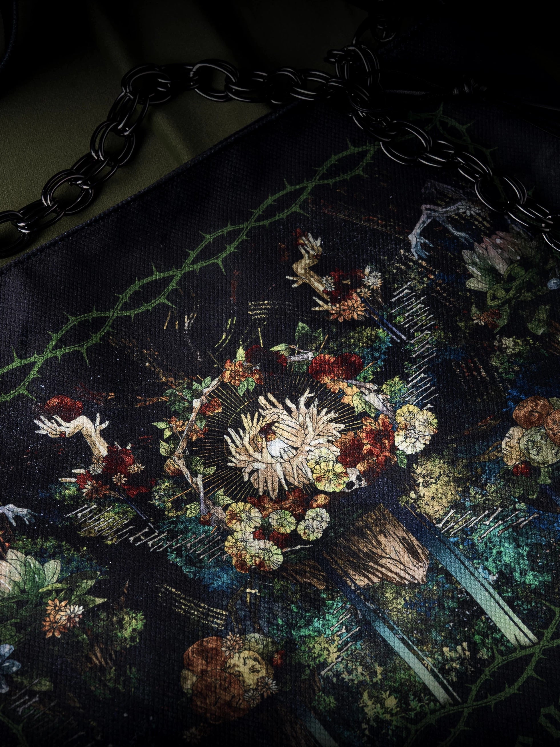 Bone Garden - Gothic Lolita Printed Tote Bag, Adjustable Strap 45188:839589