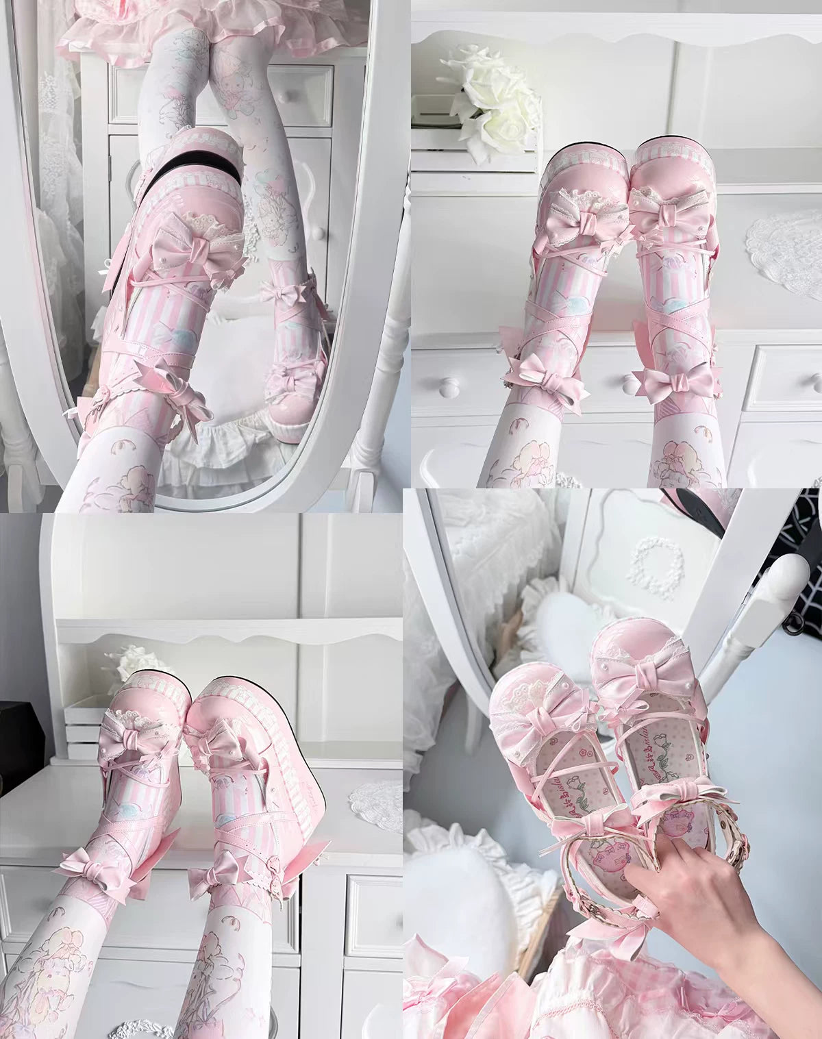 Windchime Fantasia - Sweet Lolita Platform Shoes, Detachable Back Bow 45759:861056