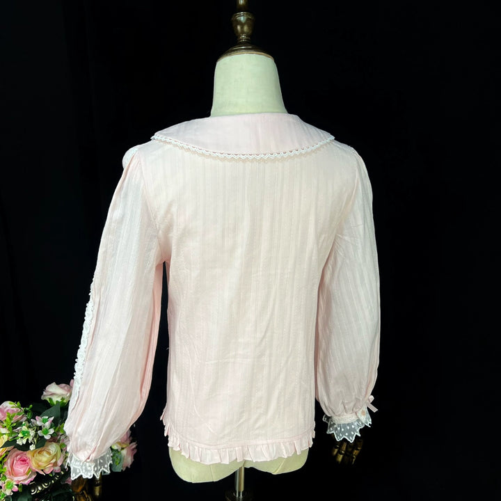 DMFS Lolita~Sweet Lolita Long Sleeve Shirt with Doll Collar   