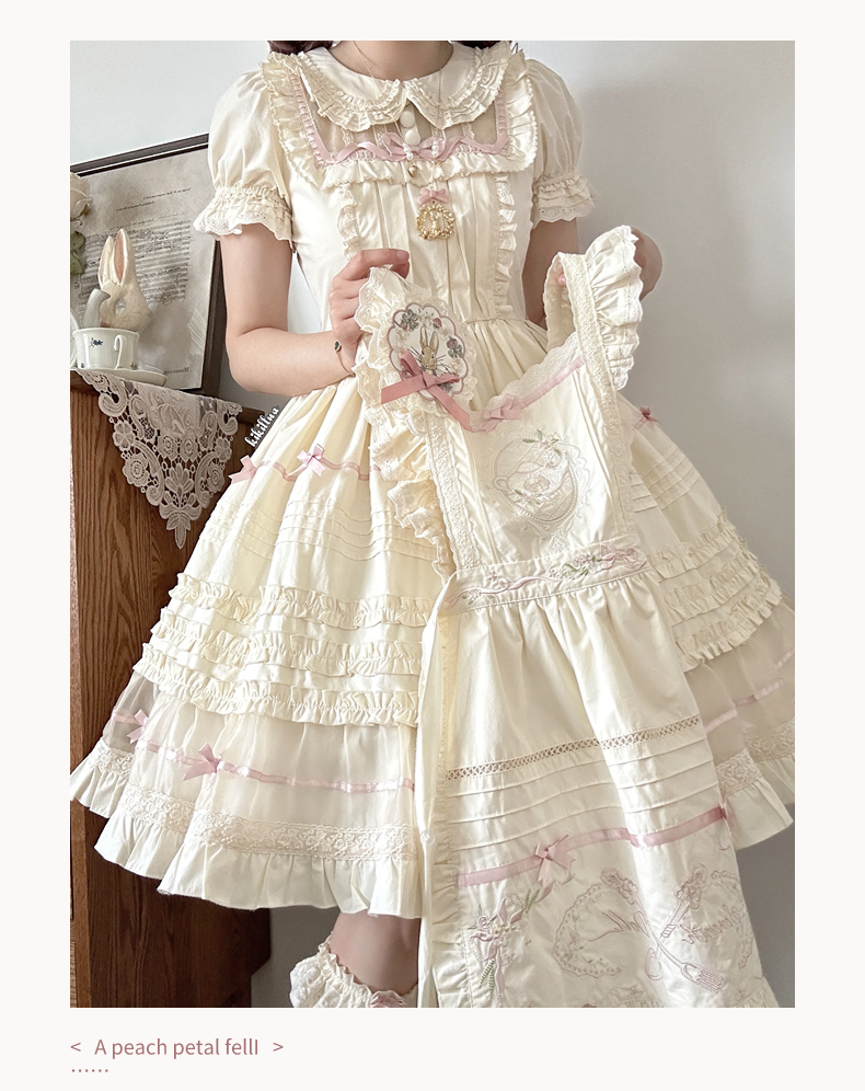 The Seventh Doll~Hazy Afternoon~Vintage Lolita OP Dress Embroidered Apron   