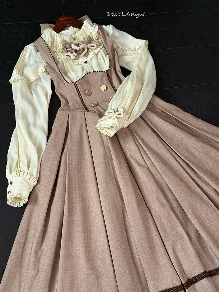 Sweetheart Canelé - Bust-supporting Classic Lolita JSK Dress, Low-waist