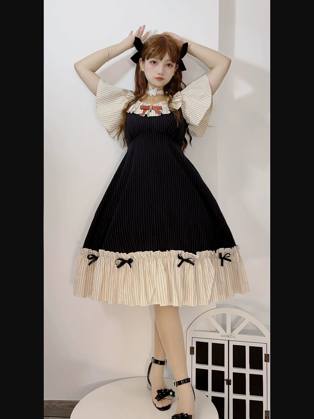 EESSILY~Cotton Plus Size Lolita OP Dress With Pockets & Detachable Bra Pads 43277:773509