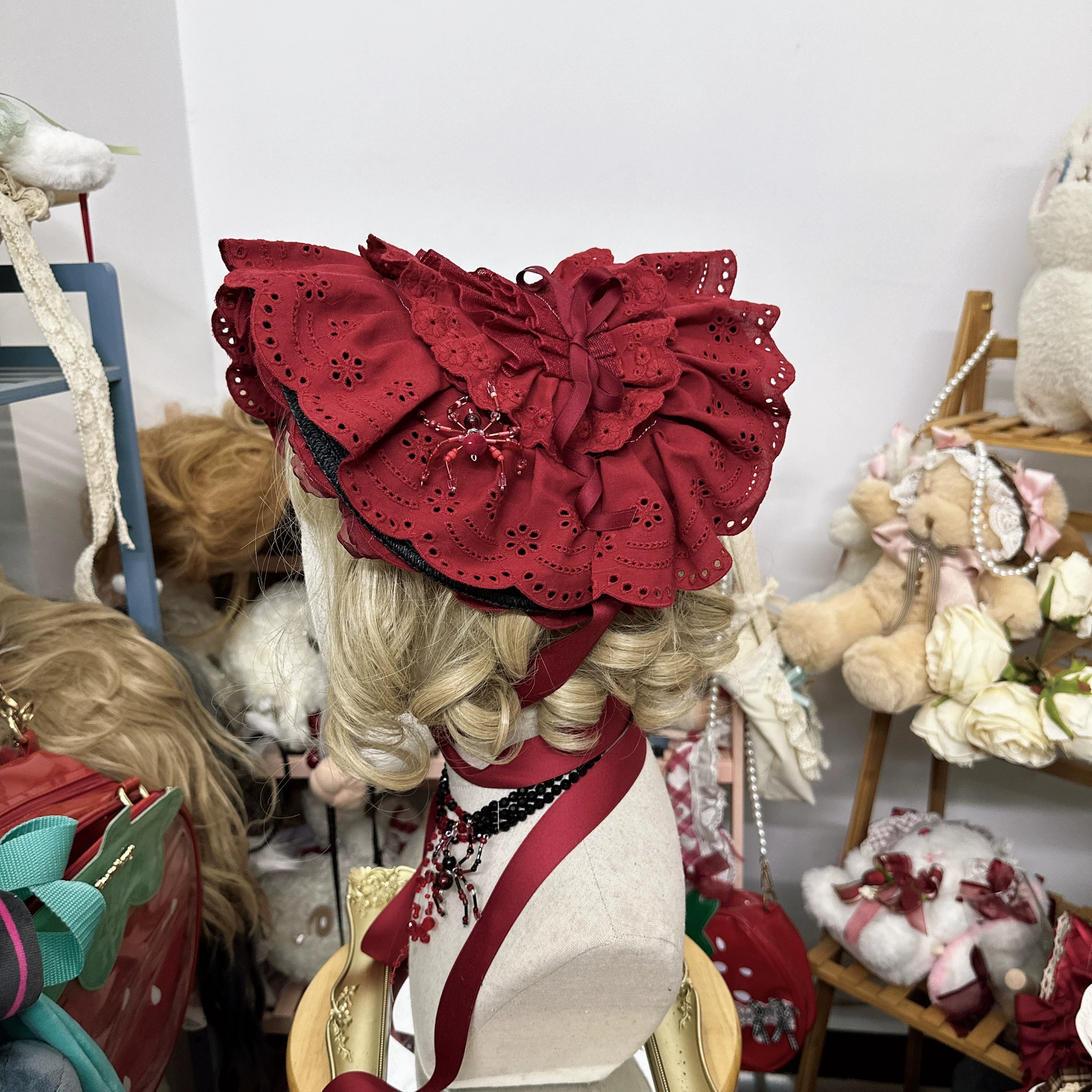 Chestnut Lolita - Gothic Lolita Bonnet Pure Cotton Hat