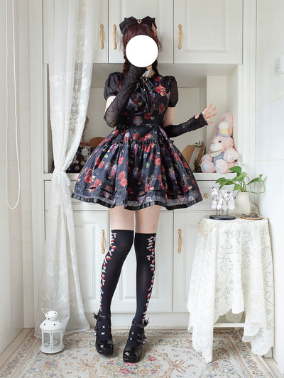 (Buy for me)Gloaming~Sweet Lolita Cherry print Short Sleeve OP and SK Set   