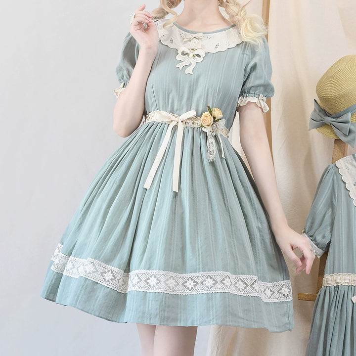 Miss Point~Customized Elegant Lolita OP Dress Cute Daily Girl Short Lolita Dress   