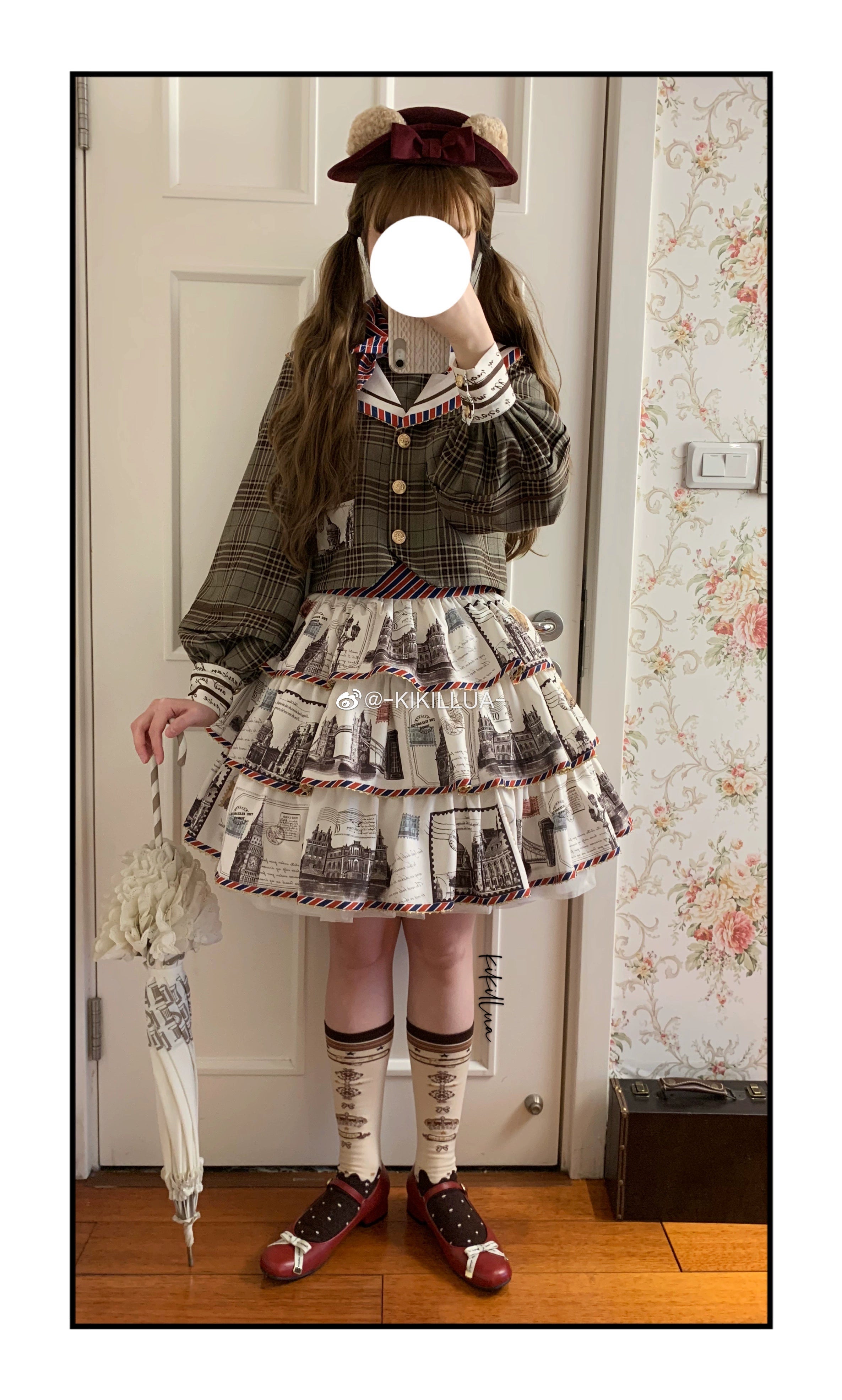 Yukines Box - Retro Lolita Chocolate Color Cotton Socks mid-calf socks white-moccasin color