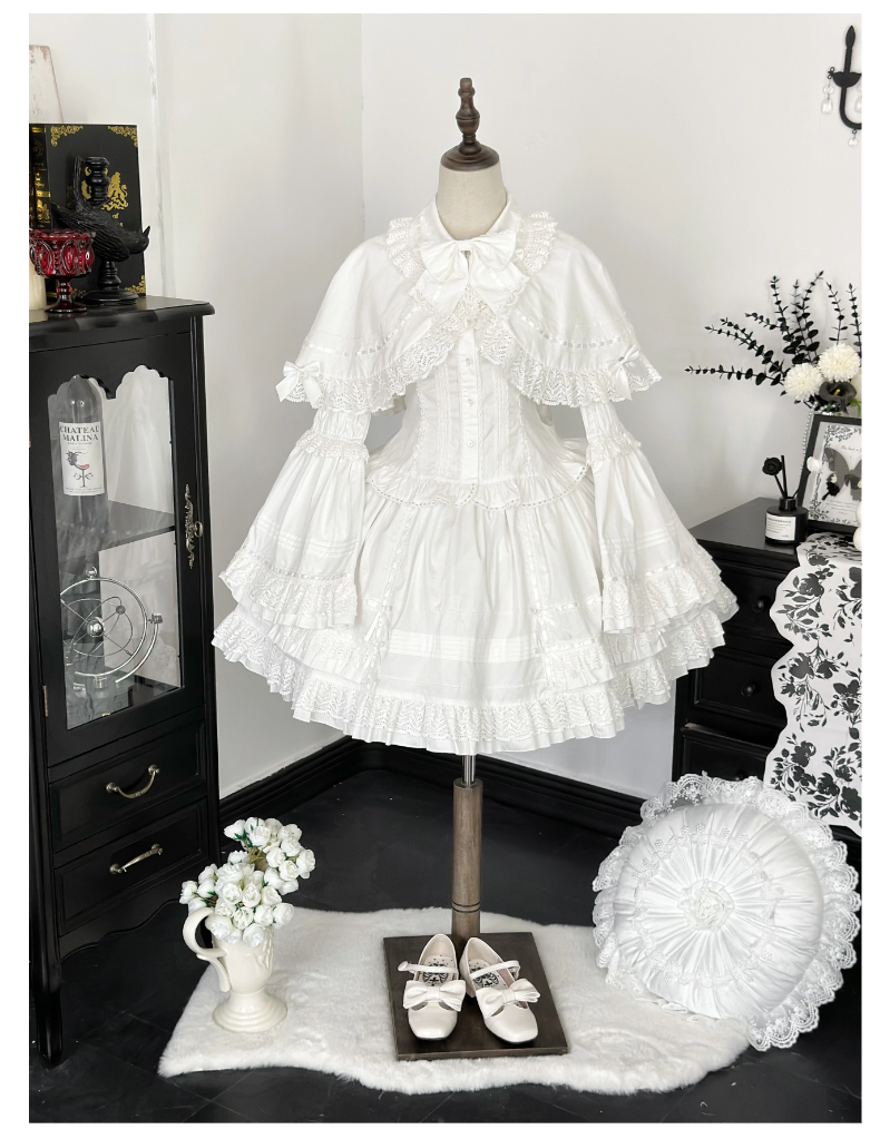 AerialCat - Praying Snowfall - Old School Lolita Skirt Suit Cape Princess Sleeve Shirt 39180:615670