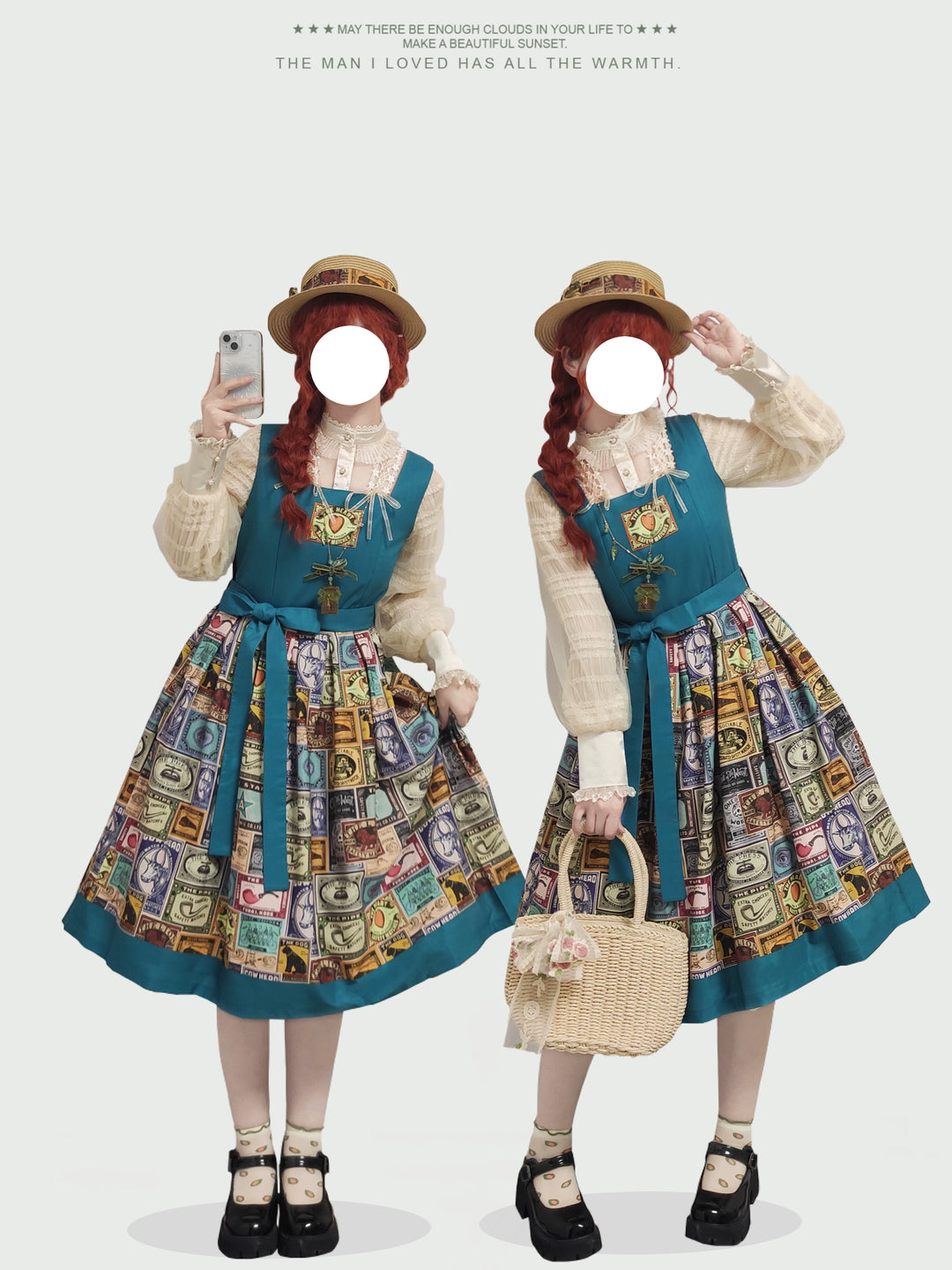Miss Cube - Antique Label - Retro Lolita JSK Dress Print Daily Dress 35662:498774