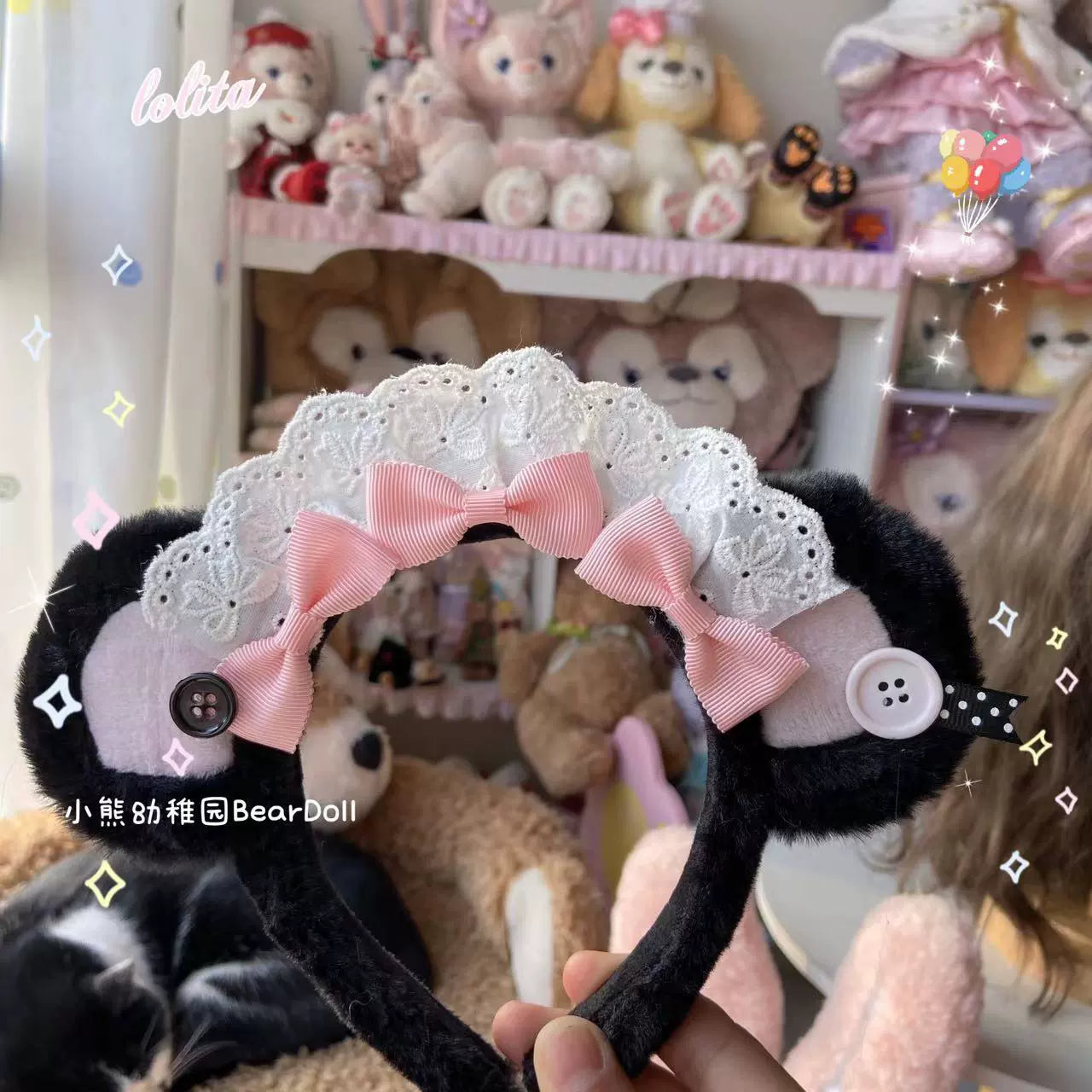 Bear Doll~Kawaii Lolita KC Sweet Butterfly Bow Lolita Headband   