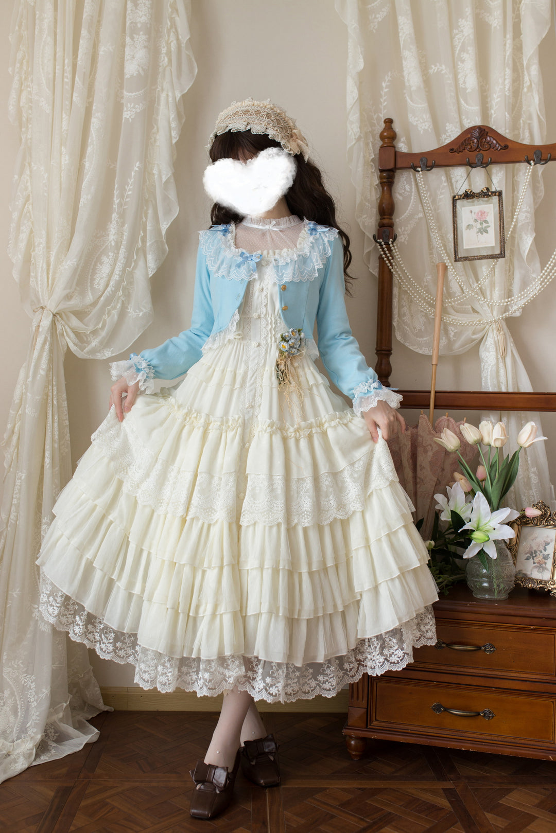 Unideer~Prelude~Elegant Lolita Bolero Jacket with Lace Ruffle Frill 42518:743567