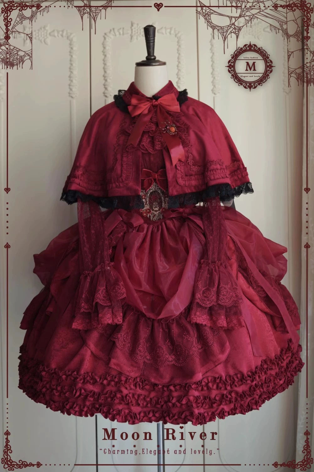 Moon River - Moonlit Spider - Gothic Lolita SK & JSK Dress Outfit Set 44232:799640