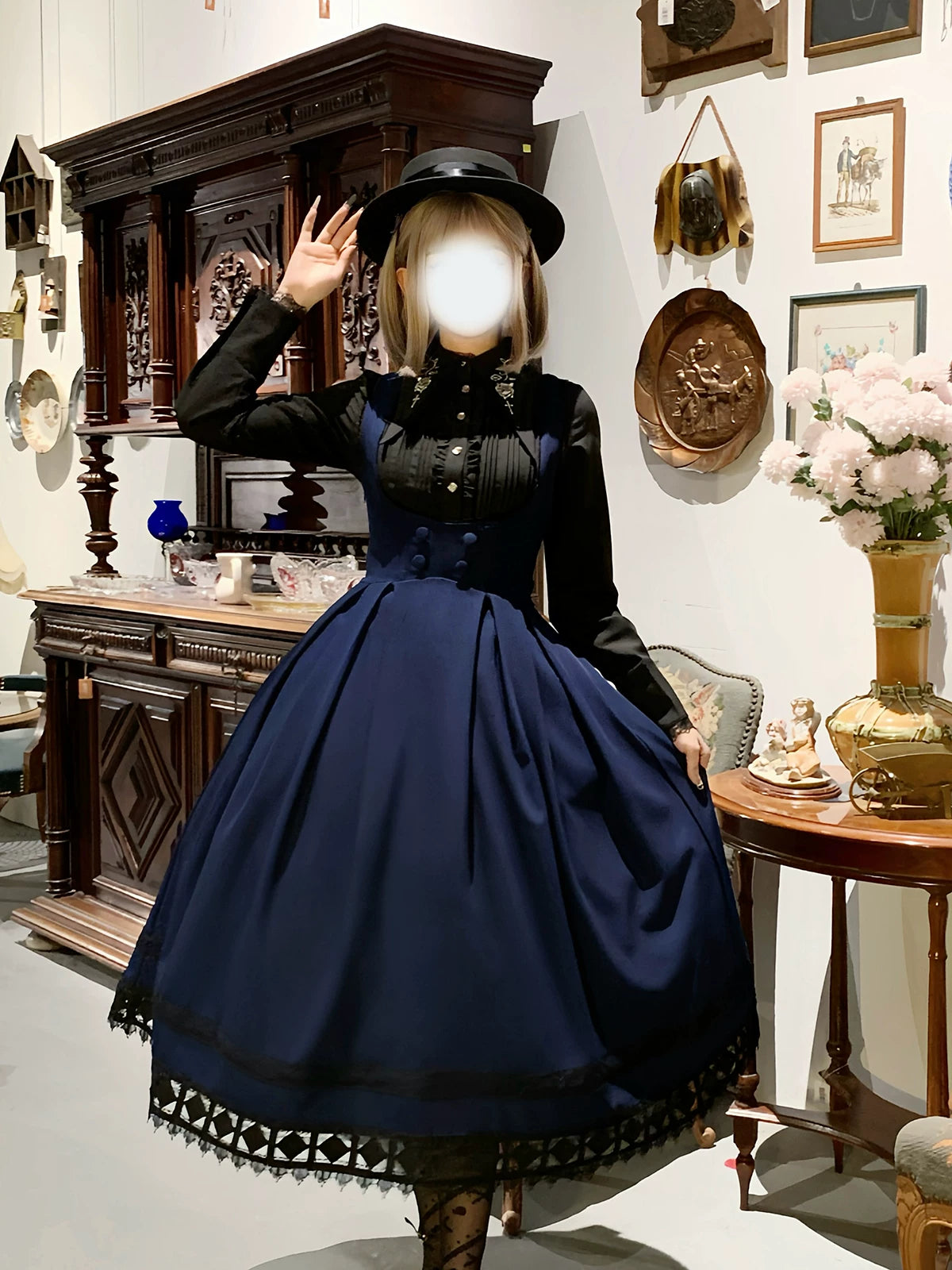 Serenade - Bust-Supporting Elegant Lolita JSK Dress, Three Length Styles 44419:807363