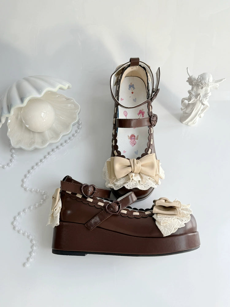 Jiujiu Lolita - Milky Puff - Sweet Lolita Heels Shoes, Round Toe With Petite Wedge 43858:787900