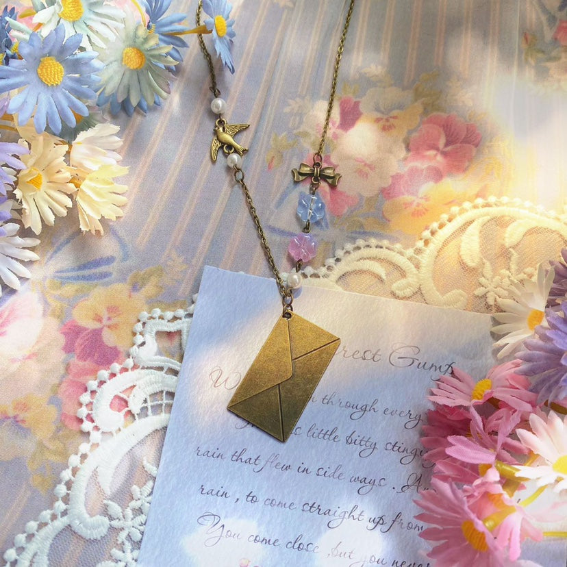 Halloween Alice~Daily Vintage Lolita Envelope Shaped Necklace a duplex envelope necklace  