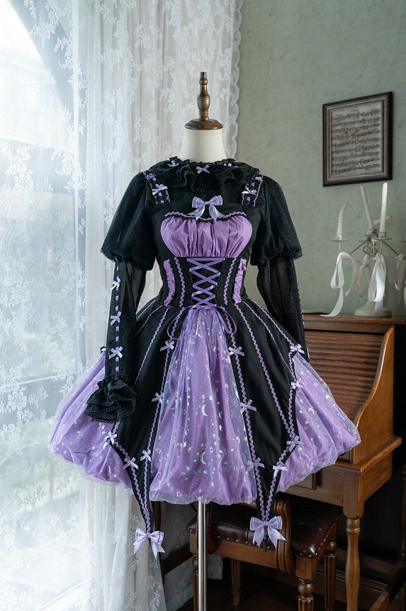 Lemon Honey~Halloween Gothic Lolita Jumper Dress Pumpkin Dress Dress S Witch purple