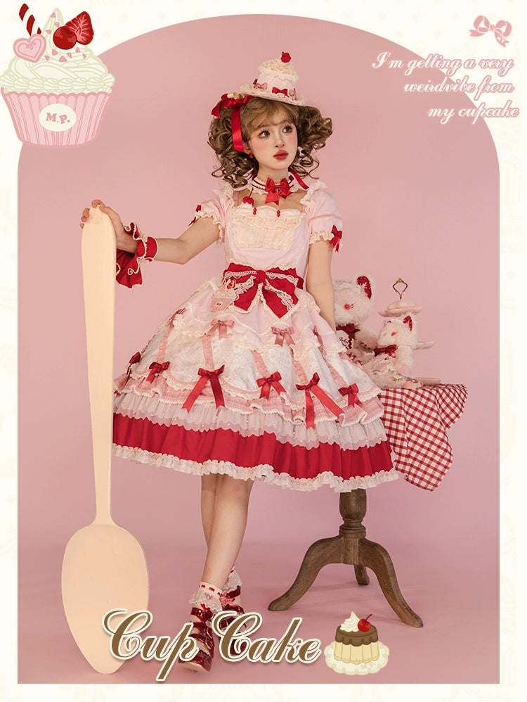 Mademoiselle Pearl~Cup Cake~Sweet Lolita OP Dress Kawaii Lolita JSK SK   