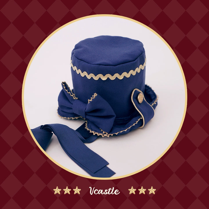 Vcastle~Circus~IP Collab Sweet Lolita Accessories Circus Lolita Headdress Dark blue top hat only