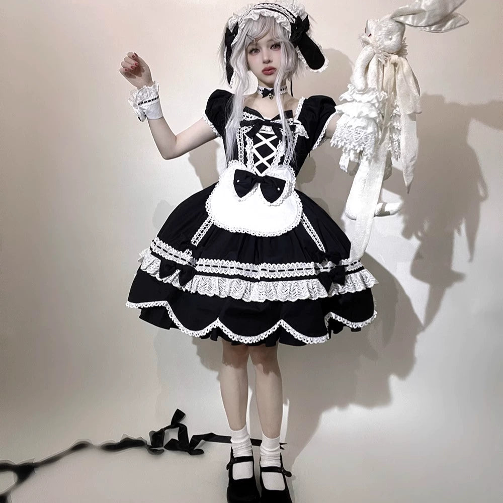 Miss Point - Vintage Petal Rabbit - Old School Lolita Headdress Suit With Bunny Ear 43134:766765