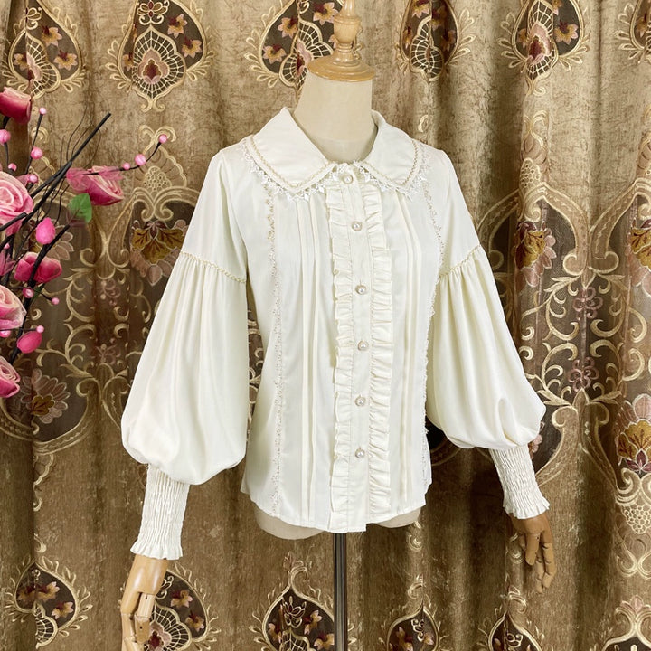 DMFS Lolita~Classic Lolita Blouse Mutton Sleeves Lolita Shirt