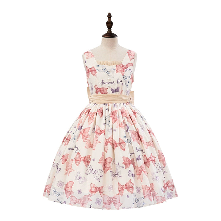 Summer Fairy~Eternal Garden~Sweet Lolita Dress Suit Elegant Open-Shoulder OP and JSK 42066:724790