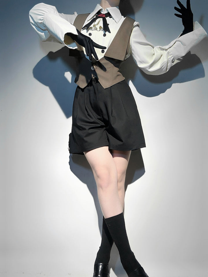 Designer's Gift~Narrative Poem~Ouji Lolita Shorts Suit with Shirt Cape and Vest