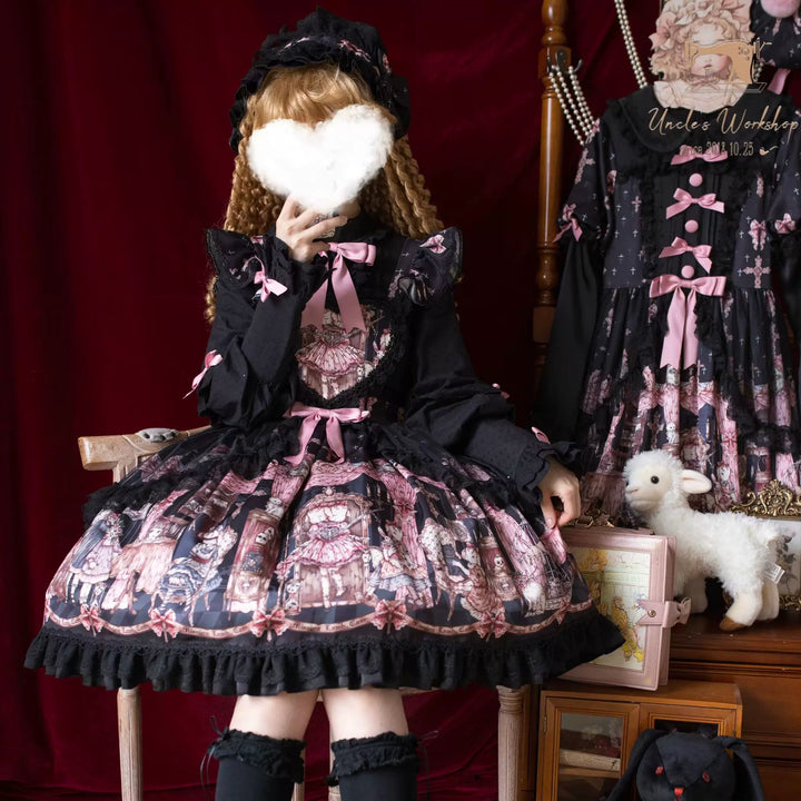 Uncle Wall Original~Missing Lamb Case~Gothic Lolita Dress Set with Sheep Prints 42971:759750