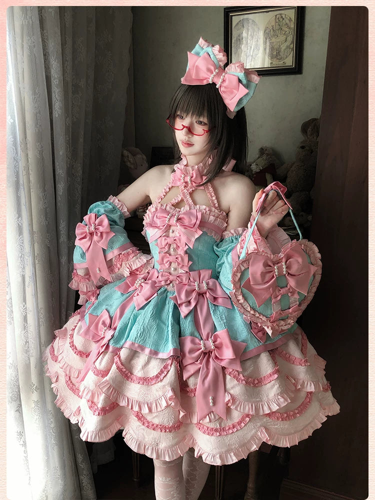 Sweetheart Petal - Color Block Sweet Lolita KC, Heart-shaped Bag 44840:825058