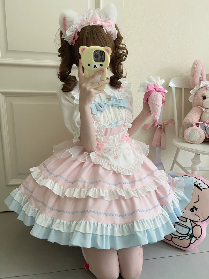 Sugar Girl~Cat Ear Tale~Sweet Lolita Jumper Dress Suspender Dress   