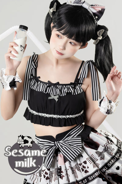 Sakuya Lolita~Kawaii Lolita Cat Print Skirt Suit   