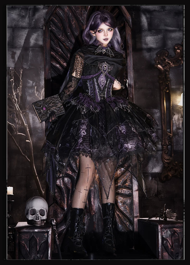 Bone Dragon - Gothic Lolita Corset JSK Dress Set with Embroidery 45654:856778