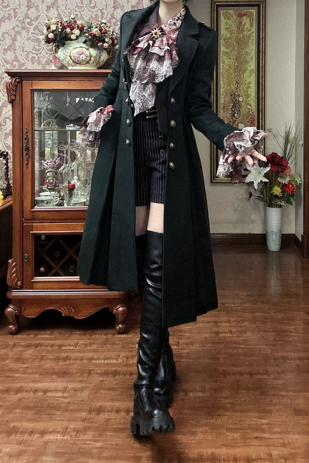 Gazing Galactic~Ouji Lolita Coat Winter Gothic Prince Wool Outwear   