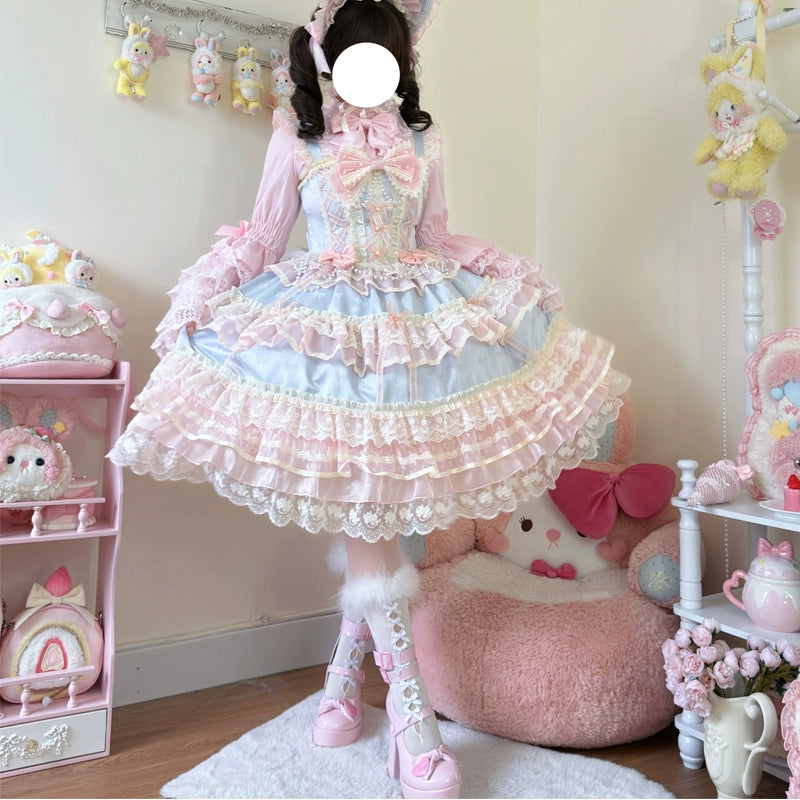 Hanguliang~Star Love Song~Wedding Sweet Lolita JSK Suit Doll-like Dress