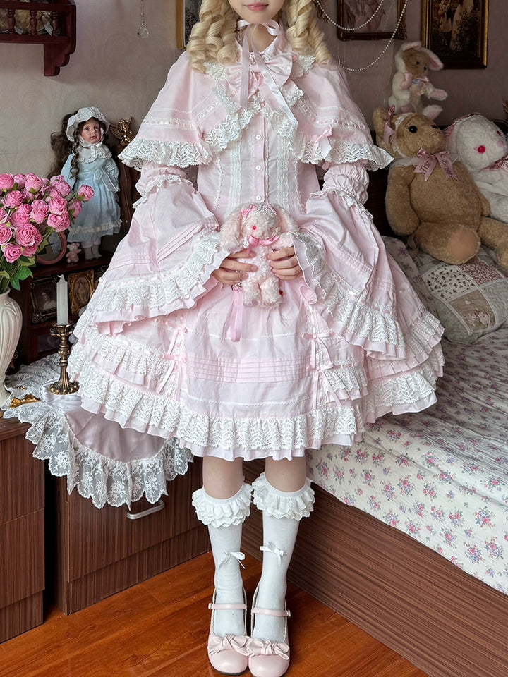 AerialCat~Praying Snowfall~Old School Lolita Skirt Suit Cape Princess Sleeve Shirt   