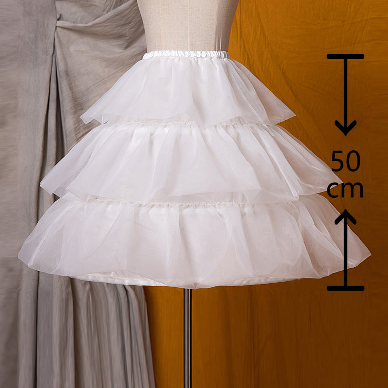 Eieyomi - Sweet Lolita Petticoat Adjustable Petticoat White - 50cm One Size