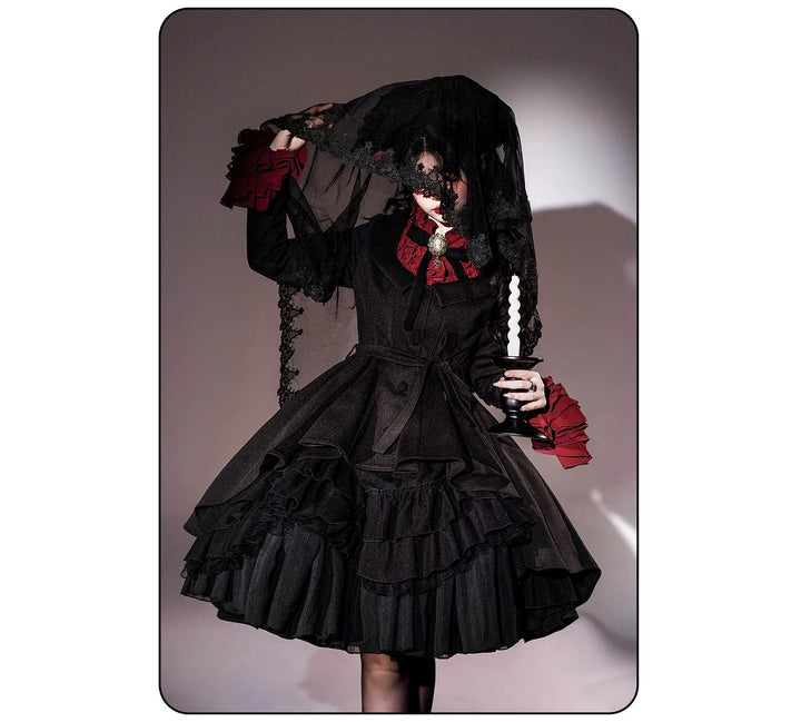 Susin Lolita~Moonlit Rose~Gothic Lolita OP Dress Winter Wool Lolita Overcoat   