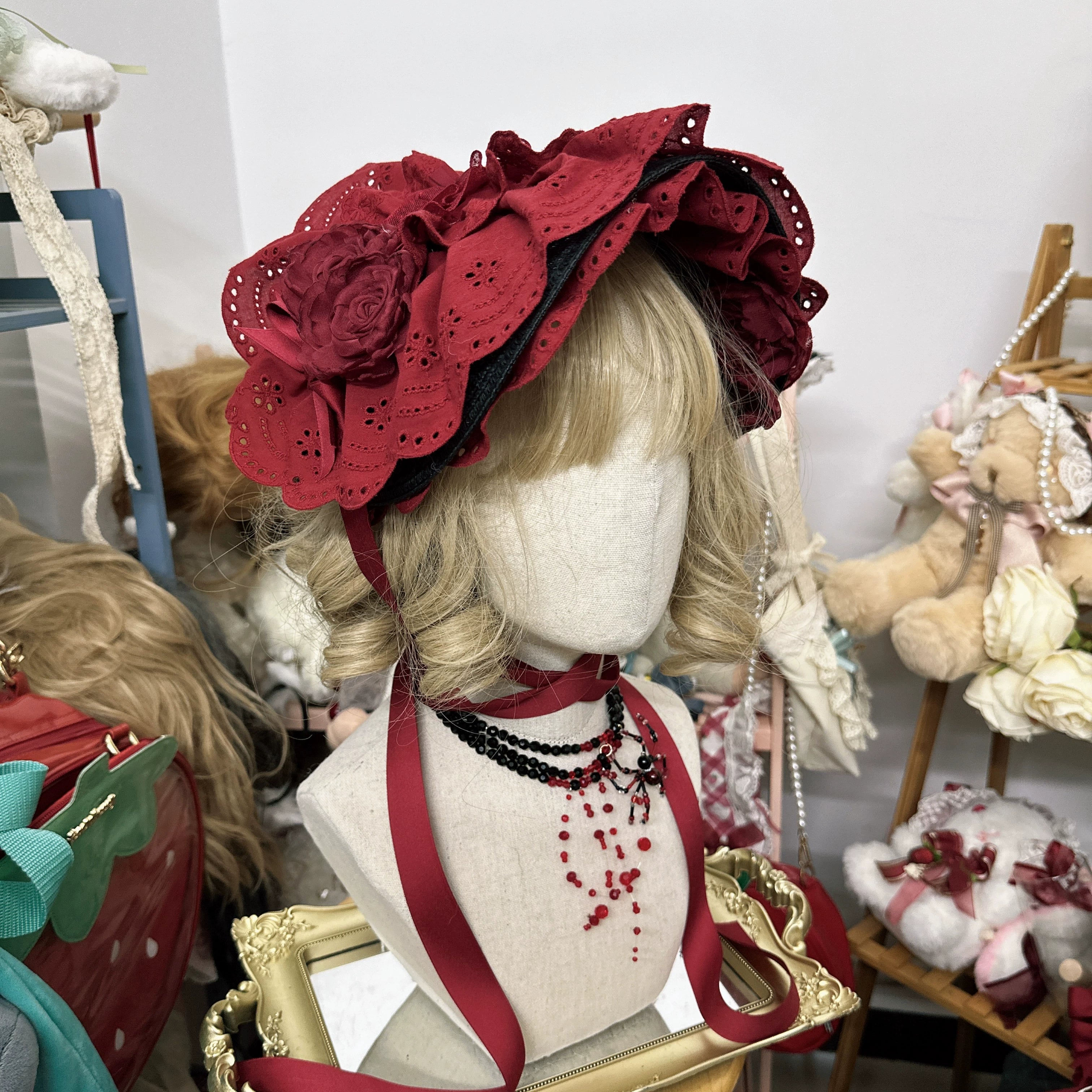 Chestnut Lolita - Gothic Lolita Bonnet Pure Cotton Hat