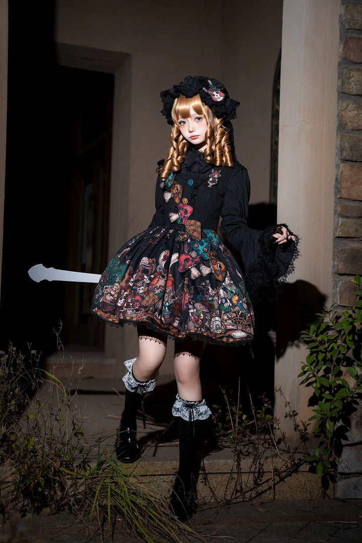 Frozen in time~Rabbit Kingdom~Gothic Lolita JSK Suit Printed Lolita Dress