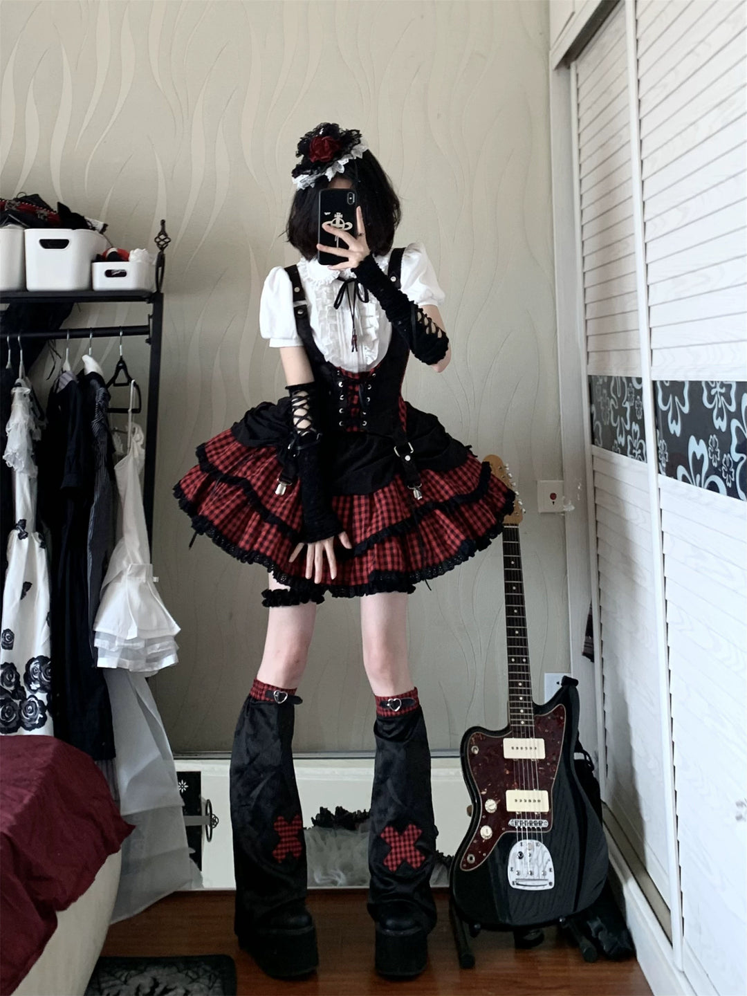 Xiaoxin~Rebel Sweetheart American College Sweet and Spicy Set Idol Lolita Dress   