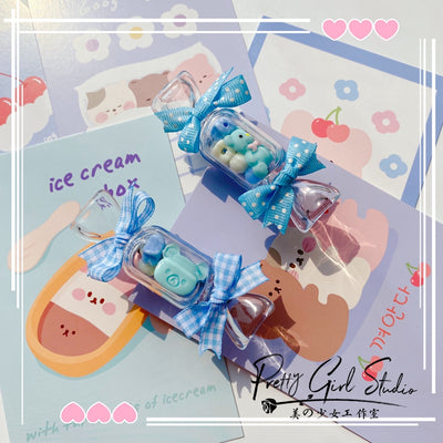 Pretty Girl Lolita~Sweet Lolita Blue Headwear Handmade Accessory a pair of candy clips  