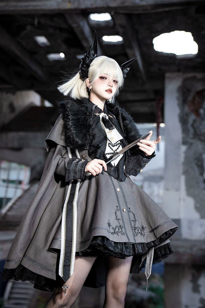 Your Highness~Warrior's Oath~Military Lolita Trench Coat Gothic Lolita Cape Suit