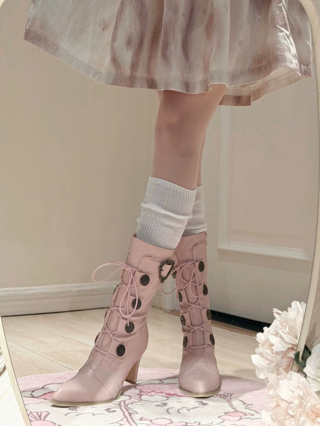 Pure Tea For Dream~Oakmoss~Classic Lolita Boots Pointed Toe Lolita Shoes