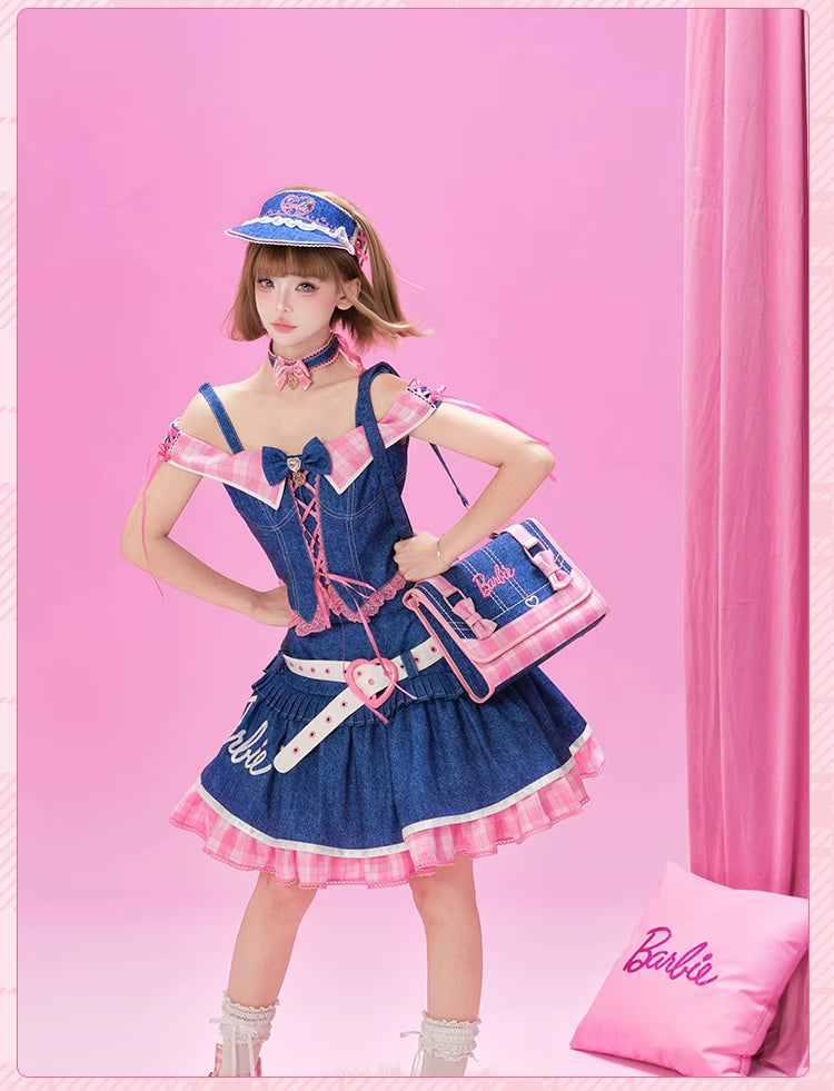 Blossom Daydream - IP Collab Sweet Lolita Dress Set, Pearl Plaid 45899:867248