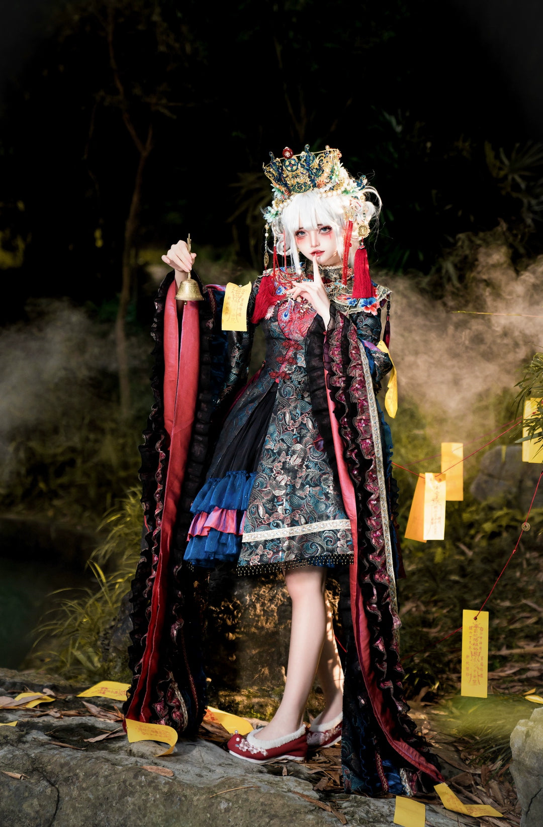 Your Highness~Zombie Bride~Chinese Style OP Dress Suit Gothic Lolita Horror Dress