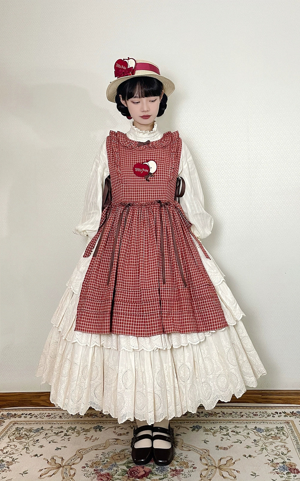 (BFM)Miss Point~Customized Lolita Skirt Embroidery Lace Cotton Lolita Skirt 31828:370836