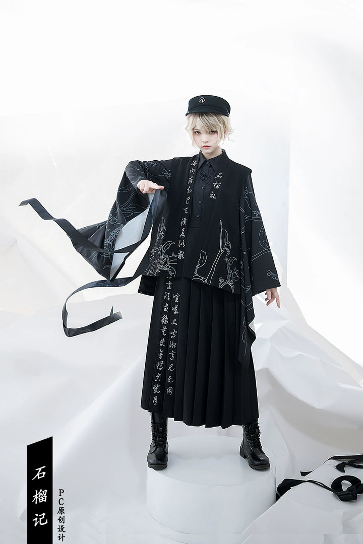 (Buyforme) Princess Chronicles~Pomegranate Note~Black Ouji Pleated Skirt   